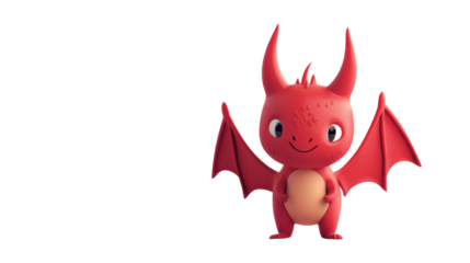 red devil cartoon isolated on white background