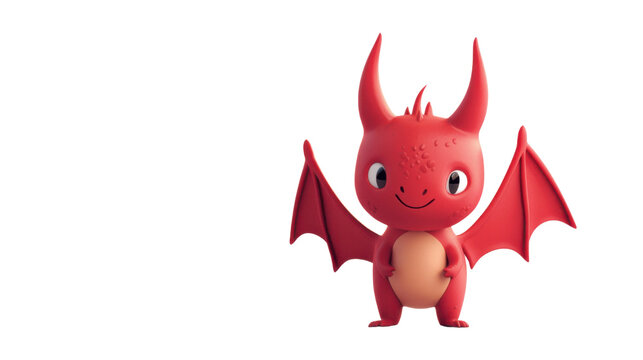 red devil cartoon isolated on white background