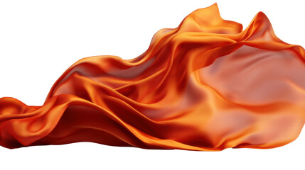 red and yellow silk isolated on white background