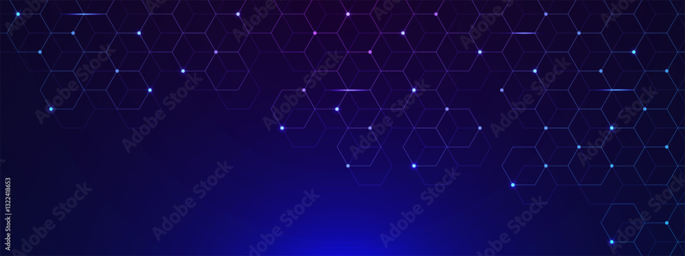 Poster abstract geometric background with hexagons pattern. creative idea for sicence, medical and technolo