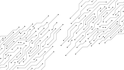 Abstract technology circuit board texture on white background. Electronic motherboard, communication and engineering concept