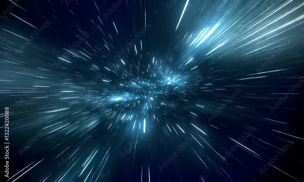 Poster a mesmerizing view of light traveling through space, illustrating the concept of speed and motion. t