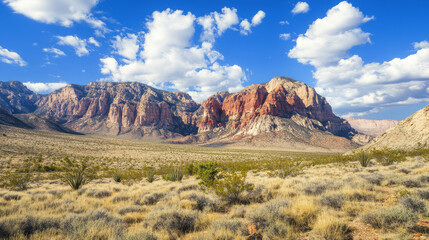 Fototapeta premium Red Rock Canyon State Parkâ€™s dramatic cliffs and buttes offer a stunning desert landscape where the Sierra Nevada meets the El Paso Mountains