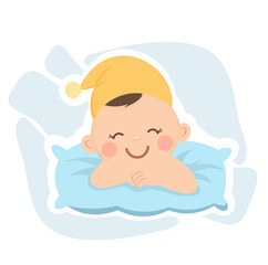 Newborn baby boy wrapped in a diaper.
