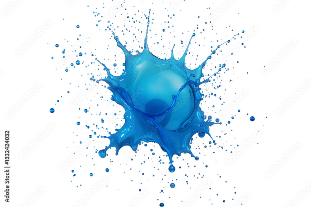 Wall mural dynamic blue water splash studio high-resolution image clean background close-up view motion concept