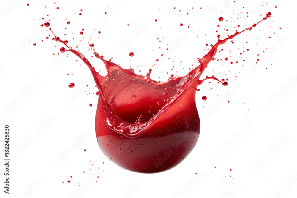 Canvas Prints dynamic red liquid splash photography in studio with clean background, isolated on white or transpar