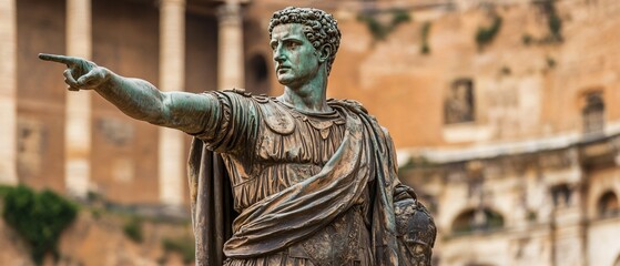 Historical Bronze Statue of Emperor Nerva in Rome Italy for Artistic Inspirations