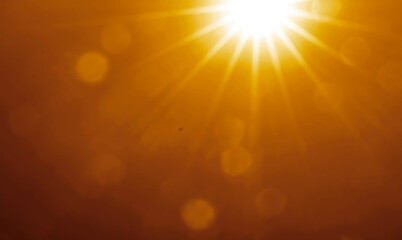 yellow sunbeam sunlight beam sunshine sunset bright. Isolated light golden light rays animation. Shine or sun effect on black screen background. Glitter, shiny, bright, flare. orange sunrays, bokeh
