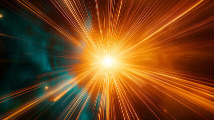 Sharp, streaking beams of light radiating outward from a central point, like sun rays piercing through darkness