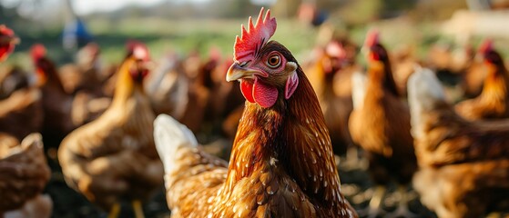 Professional Chicken Farm Yard Photo & Picture Usage in Agriculture Promotion Campaigns