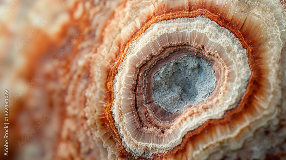 Poster the image shows a close up of a piece of agate with a hole in it