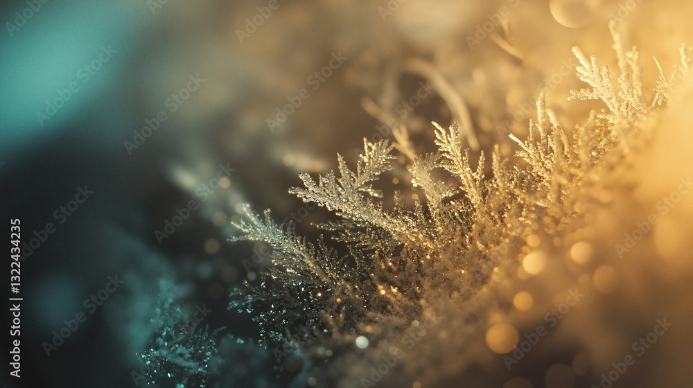 Poster the image shows a close up of a snowflake on a window sill