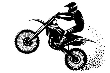 Motocross Rider Silhouette Vector &ndash; Dirt Bike Action Art
