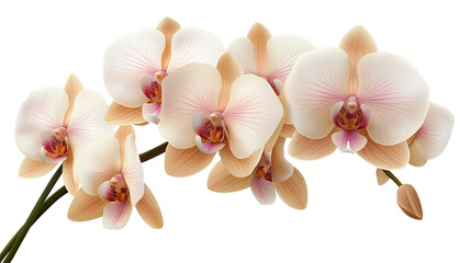 Obraz na płótnie Canvas Orchid Elegance: A stunning display of delicate orchid blossoms, showcasing a soft color palette and intricate petal details, evoking a sense of serenity and natural beauty.