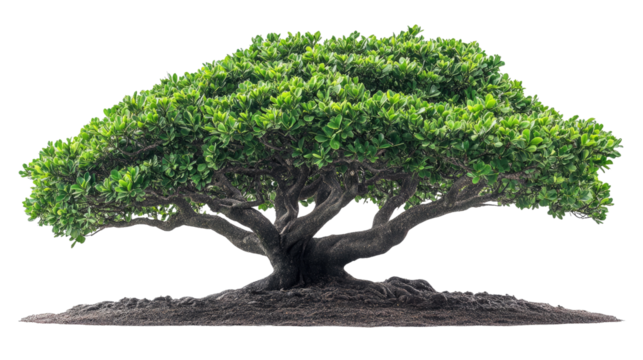 Ancient Arboreal Majesty: A verdant tree, a testament to resilience, stands in a vast expanse, its leaves thriving under the sun, a symbol of the life and the earth's strength.