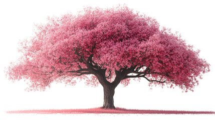 Obraz premium Blossom of Life: Majestic cherry blossom tree in full bloom, presenting vibrant pink petals, radiating a sense of renewal and serenity.