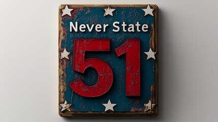 Illustration Never State 51. The concept of tense relations between Canada and the United States.