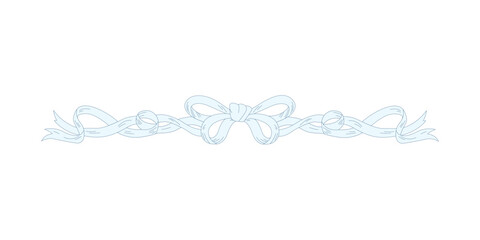 Elegant vintage ribbon with a decorative bow in a hand-drawn style. Perfect for wedding invitations, greeting cards, logos, packaging, and retro designs.