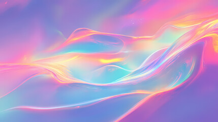 Fototapeta premium Iridescent holographic abstract aurora light neon colors background, iridescent, holographic, abstract, aurora, light. Neon Aurora. Illustration