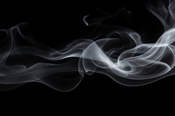 Obraz premium Abstract Smoke Swirling Against Black Backdrop Creates a Dynamic Background