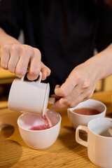 Tea Preparation with Traditional Utensils blends culture and comfort, enhancing aesthetics