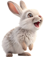 Obraz premium Adorable bunny clipart ideal for children's artwork, greeting cards, seasonal decorations, and creative design projects. 