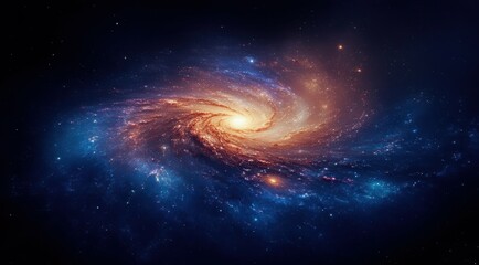 Fototapeta premium A stunning view of a spiral galaxy in deep space.
