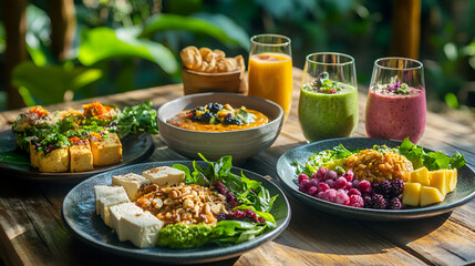 thai food on the wooden table