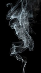 Swirling White Smoke Pattern Against a Dark Background for Design Projects