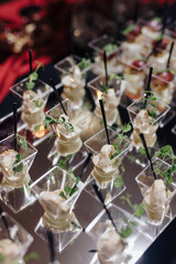 A buffet at an event with snack