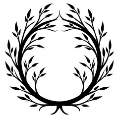 Obraz premium a circular leafy wreath design. It's perfect for adding a touch of nature and elegance to your projects, vector illustration