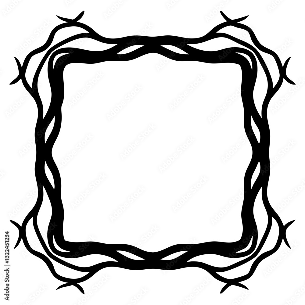 Aufkleber a unique ornamental border made from intertwined branches, perfect for adding a touch of elegance to