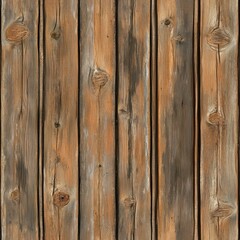 Obraz premium Seamless texture of aged brown wooden planks.