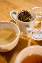 Experience the Elegant Tea Ceremony with Freshly Brewed Leaves in Beautiful, Cozy Cups