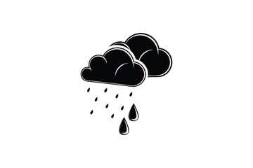 cloud with rain drop clip art vector illustration