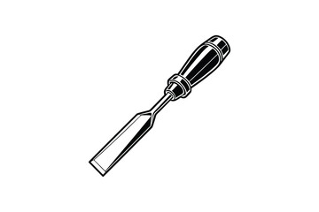 sharp chisel with a single chip mark clip art vector illustration