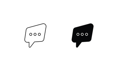 Chat Bubble icons set line and glyph vector stock illustration