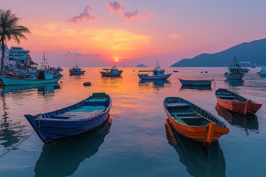 A breathtaking and vivid sunset vista in Macanao, Margarita Island - Venezuela