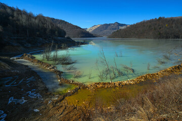Nture pollution and water contamination  of the copper mine exploitation in Geamana, near Rosia...