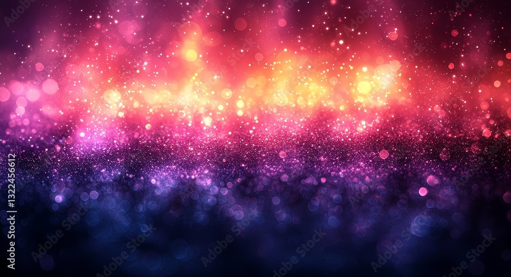 Poster a dark backdrop featuring multicolored bokeh, a gradient, and abstract bokeh luminosity, brought to 