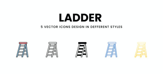 Ladder  vector icons set stock illustration.