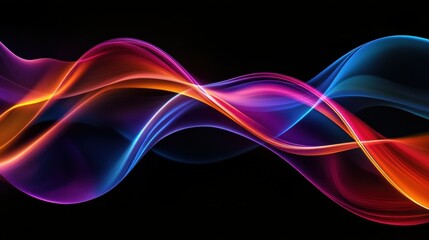 Naklejka premium A flowing abstract design featuring vibrant waves of color in a smooth, dynamic composition.
