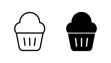 Cup cake icon vector. Cup cake sign and symbol