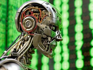 Futuristic Robot Head: Exploring AI, Cybernetics, and Modern Technology