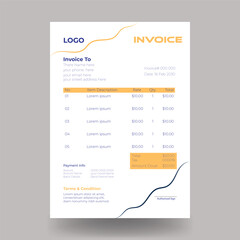 Invoice minimal design template. Bill form business invoice accounting