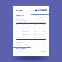 Invoice minimal design template. Bill form business invoice accounting