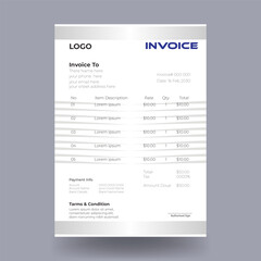 Invoice minimal design template. Bill form business invoice accounting