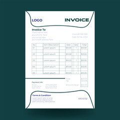 Invoice minimal design template. Bill form business invoice accounting
