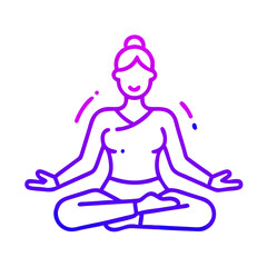 Obraz premium Minimalist emblem of yoga and mindfulness.
