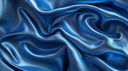 Obraz premium 3D render of an abstract blue wavy cloth